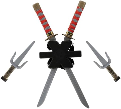 Morph Red Ninja Swords Kids Backpack Costume Ninja Weapon Accessories