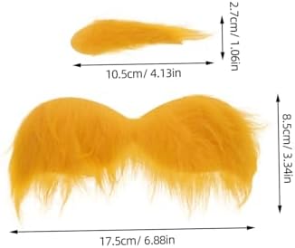 set of yellow fake eyebrows beards for cosplay mask costume