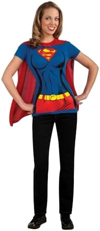 Supergirl Red T-Shirt with Cape Party Costume