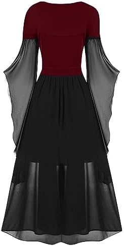 Stunning Pantheistic Halloween Christmas Costume for Women Boho Gothic High Waist Dress