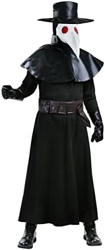 Fun Costumes Plague Doctor Mesh Costume Men with Vinyl Accessories