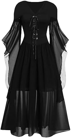 FLEKMANART Womens Trumpet Sleeves Chemise