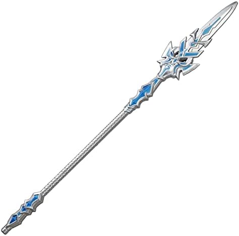 Silver Blue Fantasy Spear Staff - cosplay costume prop