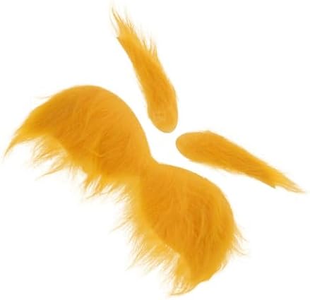 set of yellow fake eyebrows beards for cosplay mask costume