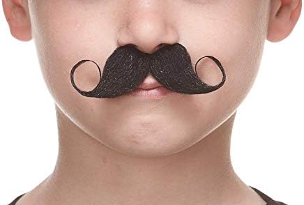 Mustaches Self-Adhesive Fake Detective Hair for Kids Black