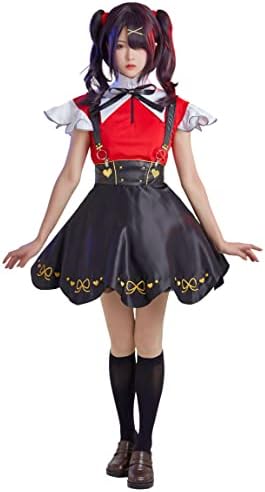 Kawaii Womens Game Streamer Cosplay Costume with Suspender Skirt and Accessories