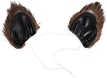Furry Brown Cat Ears Tail Set - Posable Cat Costume for Women