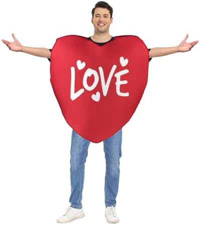 Adults Red Heart Dress Up Costume