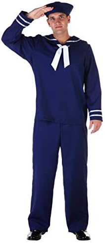Mens Plus-Size Blue Sailor Boatman Costume Casual and Stylish