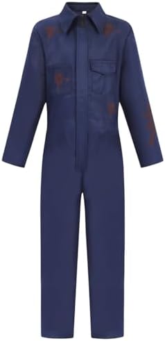Scary Halloween costume for Men - Bloodstained Jumpsuit Knives and Killer Mask