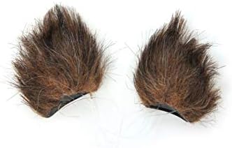 Furry Brown Cat Ears Tail Set - Posable Cat Costume for Women