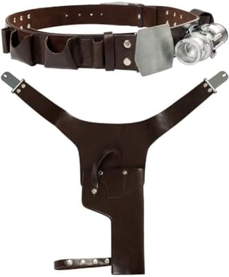 Finbald Mens Black Belt Halloween Costume for Adults