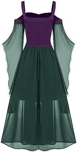 DPKLAD Halloween Costumes Medieval Sex Offset Sleeve Medieval Dresses for Women