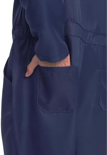 Navy Blue Jumpsuit Halloween Costume for Men Cosplay Mask Toy Knife Included