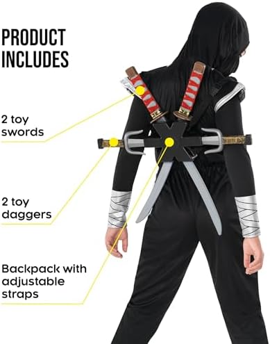 Morph Red Ninja Swords Kids Backpack Costume Ninja Weapon Accessories