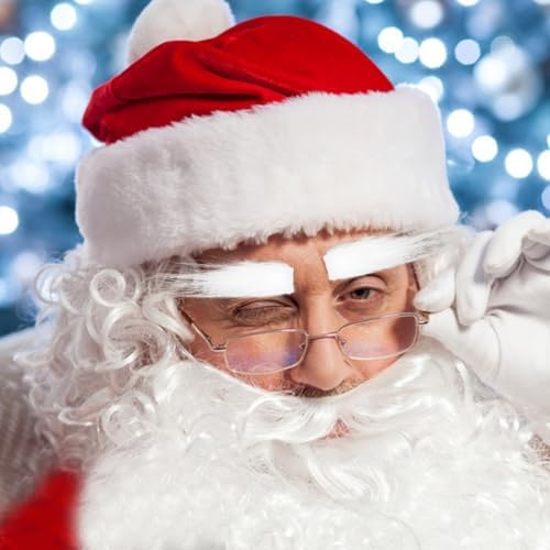 Masquerade Magic Plush Fake Eyebrows for Santa Claus Festive Party Accessories