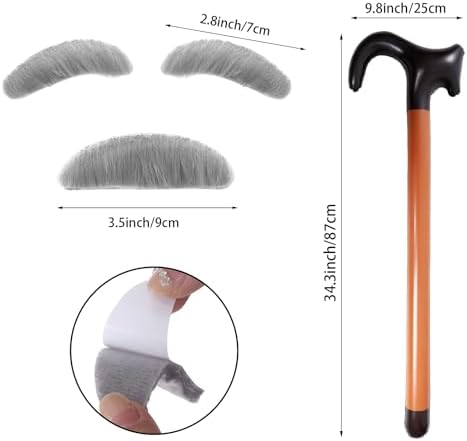 100 Days Grandpa Costume - Old Man Accessories Set
