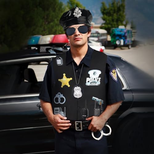 Kyson Police Officer Costume Kit Halloween Party Accessories Set