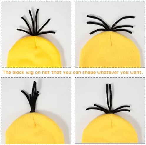 Halloween 3Pcs Yellow Costume Accessories Goggles Beanie Gloves Set