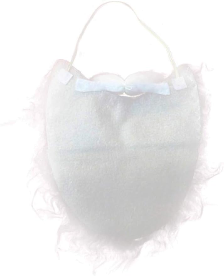 White Santa Beard Fake Facial Hair Costume Accessory