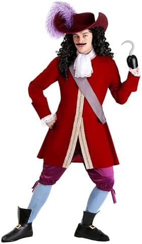 Halloween Swashbuckling Captain Hook Costume for Men