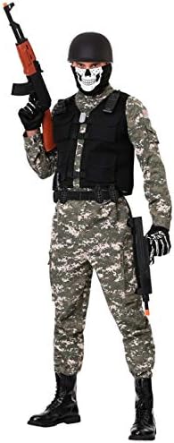 Mens Battle Soldier Costume x Highly Detailed Realistic Camouflage Applications
