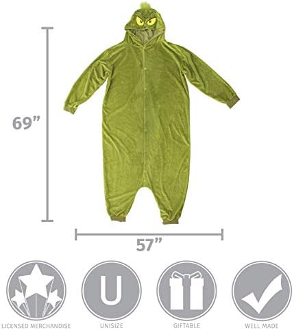 Grinch-Ruled Onesie Festive officially licensed costume