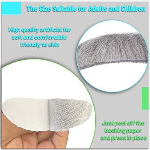 FunMular Kids Old Man Costume with Mustache and Eyebrows Gray2