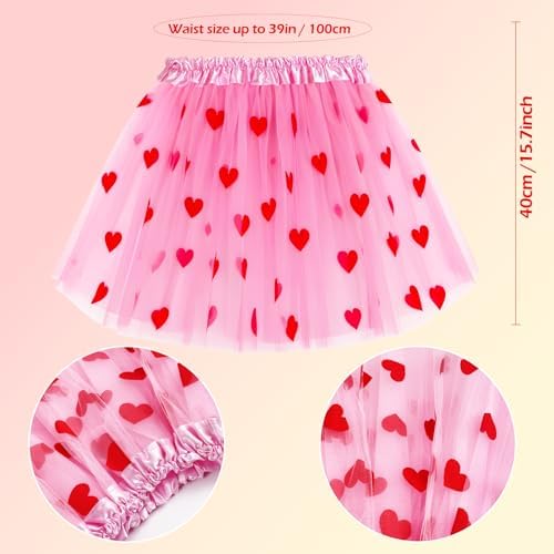 BleSky Valentines Day Tutu Set for Women Heart Headband with Sunglasses