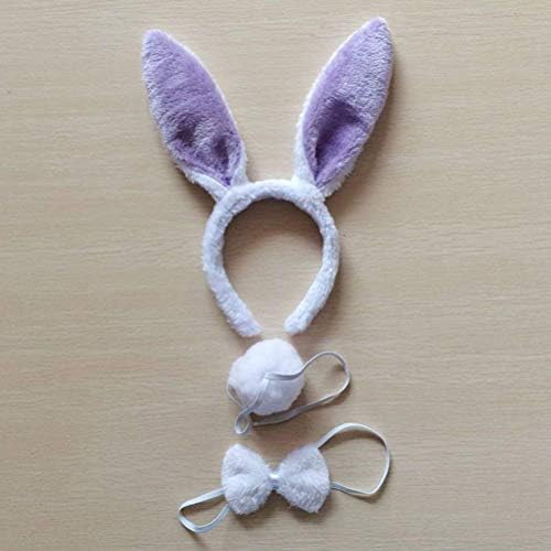 BinaryABC bunny rabbit costume set Ears Headband Bow Ties Tail set