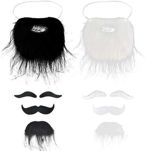 GLITTY Halloween costume beards 4-pack for adults