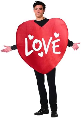 Adults Red Heart Dress Up Costume