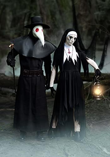 Fun Costumes Plague Doctor Mesh Costume Men with Vinyl Accessories
