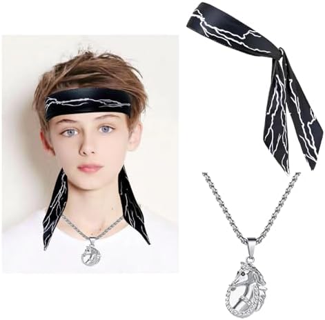 Atvscay Lightning Headband Horse Necklace Set