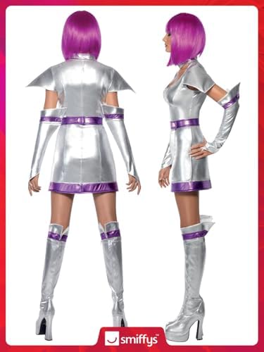 Smiffys Womens Space Cadet Costume Medium Silver Metallic