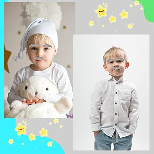 FunMular Kids Old Man Costume with Mustache and Eyebrows Gray2