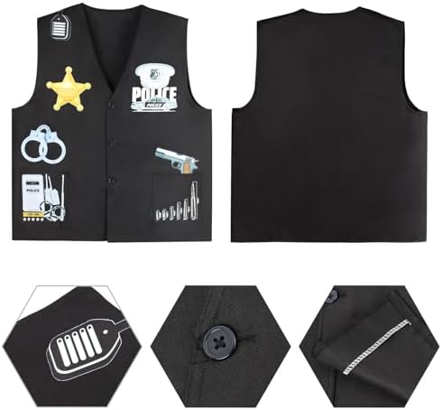 Kyson Police Officer Costume Kit Halloween Party Accessories Set