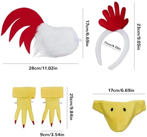 Friendly Rooster Halloween Costume Accessories Set for Adults