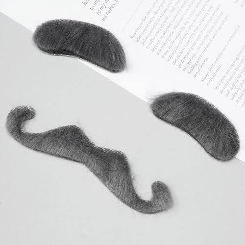 Gray Grandpa Mustache Set Halloween Grandpa Costume Accessories