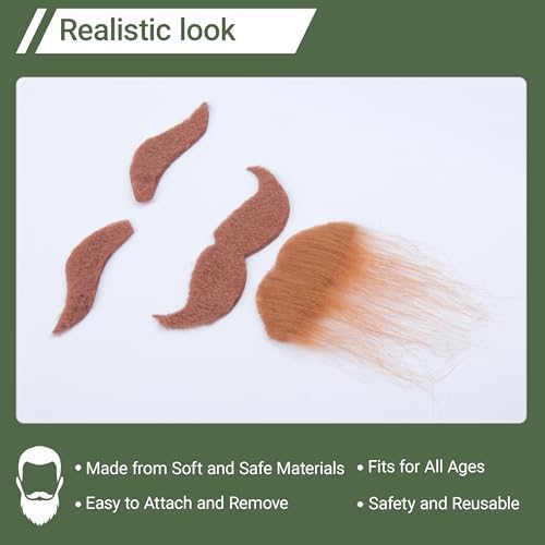 Genuine Stick-On Mustache Set for Men