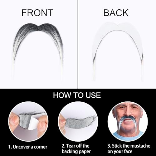 Halloween Classic Fake Mustache for Men - Great for Cosplay More