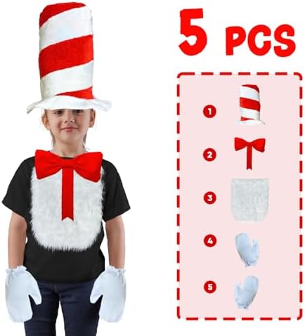 Luvfamday 5-Piece Red Top Hat Set