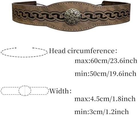 Adjustable Retroironcoronation Marginalembossment Faux Leather Headband
