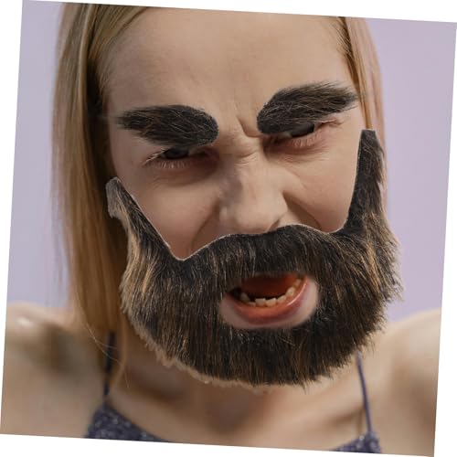 1 Set Fake Beard Eyebrow Costume for Halloween Party