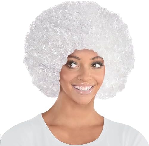 Curly Party Wig Costume White - Perfect for Halloween Cosplay Festivals