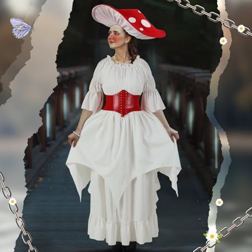 Renaissance Womens Fairy Costume with Hat and Belt