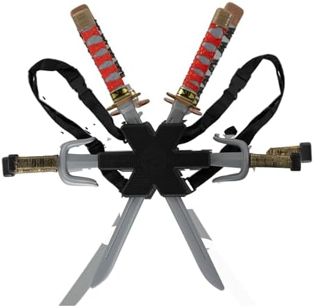 Morph Red Ninja Swords Kids Backpack Costume Ninja Weapon Accessories
