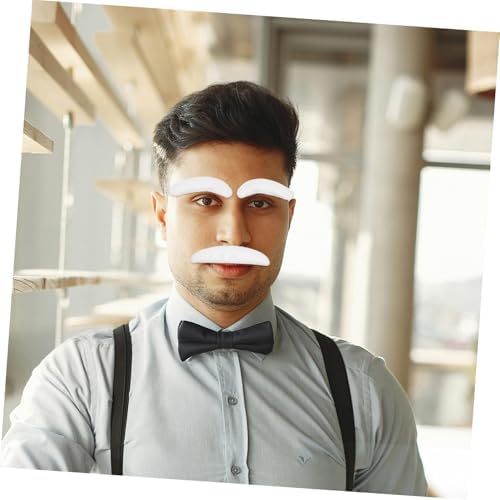 Halloween Cosplay White Mustache Eyebrow Costume