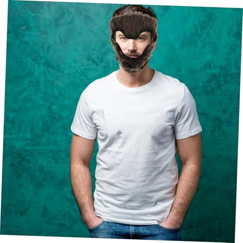 Yardenfun Realistic Monkey Beard Costume for Men - Dark Brown