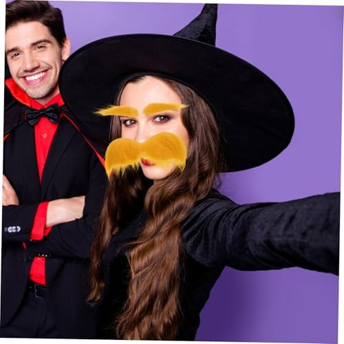 NOLITOY 1Set Cosplay Beard Fake Eyebrow Prop